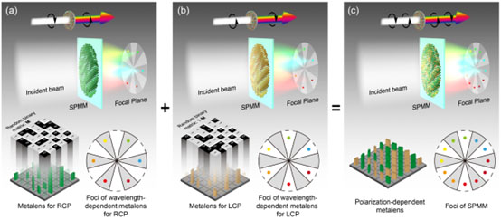 Spectral ellipticity and polarization designs complete multi-focal metals