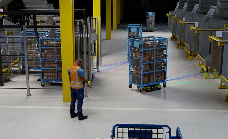 amazon robot in a simulated world.