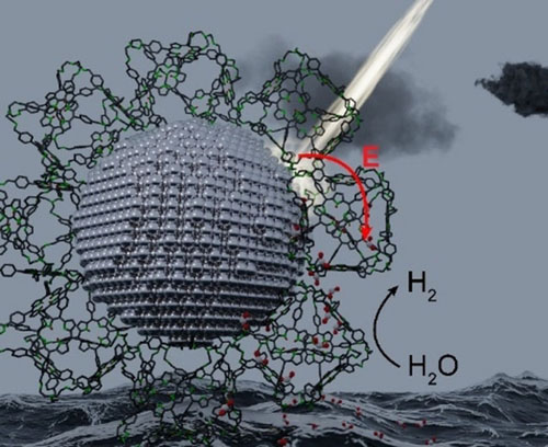 The nanoparticles act as photosensitizers for the porphyrin cage by transferring excited state energy to the porphyrins